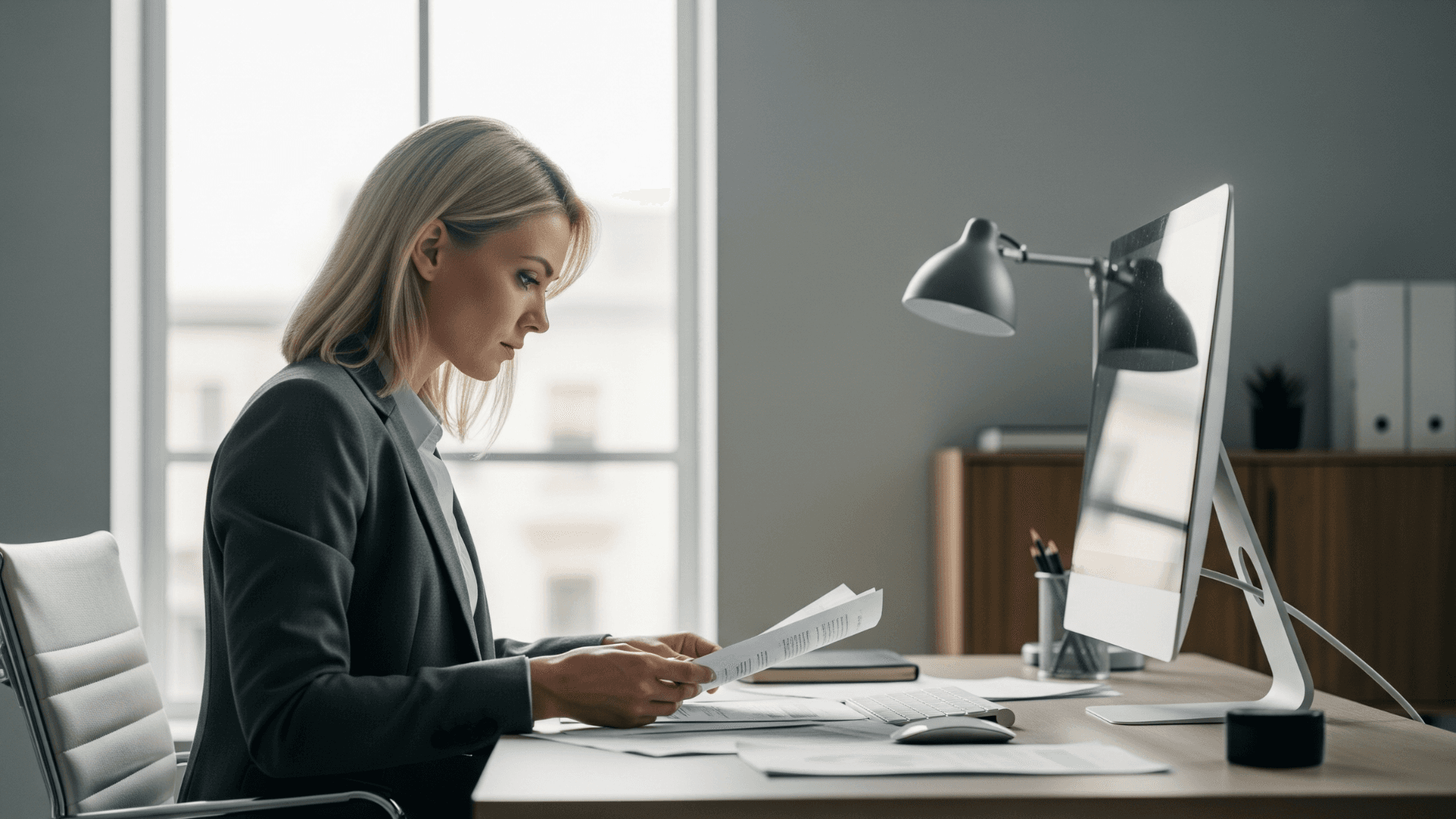 Professional working in modern office environment